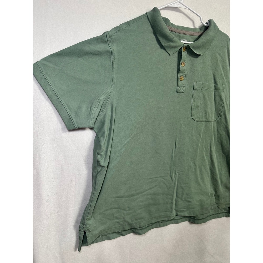 Duluth Trading Co Mens 3XL Relaxed Fit Polo Shirt Sage Green Cotton Pocket Pique - Picture 2 of 10